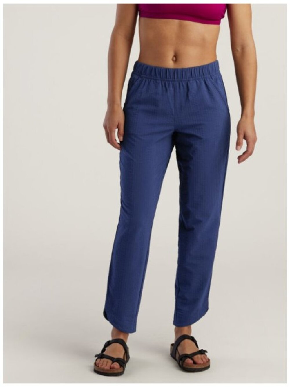 Title Nine Pants Womens L BLue Slaycation 28" Ankle Crop Outdoor Stretch